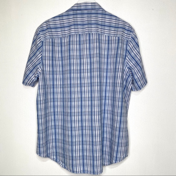 PERRY ELLIS Blue Plaid Textured Shirt Size XL - Picture 6 of 6
